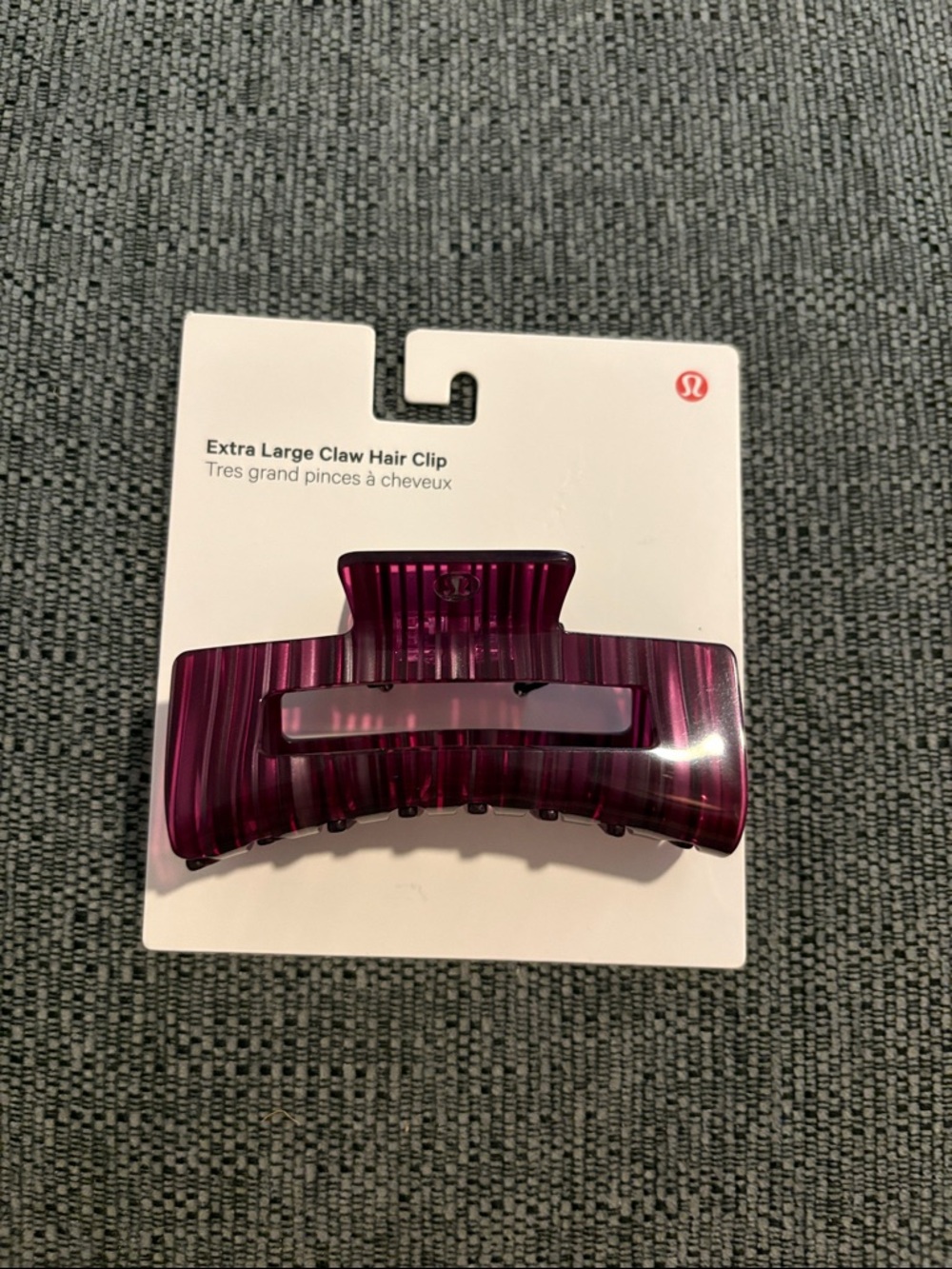 Lululemon Extra Large Claw Hair Clip - Deep Berry Stripe